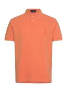 Custom Slim Fit Big Pony Mesh Polo Shirt Orange Polo Ralph Lauren