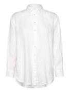 Over Floral-Logo Linen Shirt White Lauren Ralph Lauren