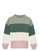 Kmgsandy L/S Stripe Pullover Knt Noos Green Kids Only