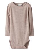 Nbnwax Wool Rib Ls Body Noos Beige Name It