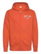 Graphic Full Zip Hoodie Orange GANT