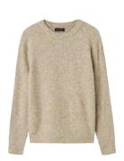 Nlmkleave Ls O-Neck Knit Noos Beige LMTD