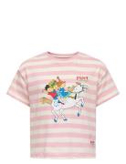 Kmgpippa Life S/S Boxy Printed Tee Jrs Pink Kids Only