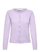 Rwlaica Ls O-Neck Raglan Cardigan Purple Rosemunde