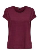 Onlmoster S/S O-Neck Top Noos Jrs Burgundy ONLY