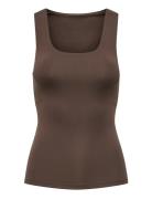 Onlea S/L 2-Ways Fit Top Jrs Noos Brown ONLY