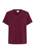 Kafrida V-Neck T-Shirt Burgundy Kaffe