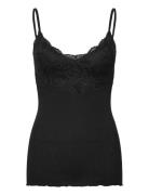 Rwbeatha Sl Strap Lace Top Black Rosemunde