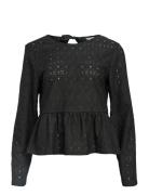 Objlaila L/S Re Tie Top Div Black Object