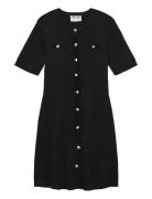 Awpicco 2/4 O-Neck Short Knit Dress Black Vero Moda