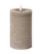 Rustic Finish Led Pillar Candle Brown C'est Bon