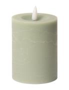 Rustic Finish Led Pillar Candle Green C'est Bon