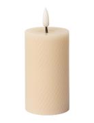 Swirled Led Pillar Candle Beige C'est Bon