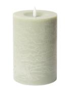 Rustic Finish Led Pillar Candle Green C'est Bon