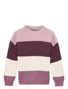 Kmgsandy L/S Stripe Pullover Knt Purple Kids Only