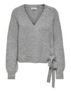 Onlmia L/S Wrap Cardigan Rp Knt Grey ONLY
