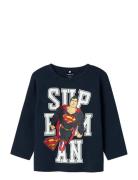 Nmmjunes Superman Nreg Ls Top Wab Navy Name It
