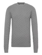 Recycle Structure Knit O-Neckrecycle Structure Knit O-Neck Grey Lindbe...