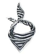 Chevron Print Silk Scarf Silver GANT