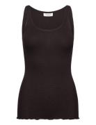 Silk Top W/ Elastic Band Brown Rosemunde