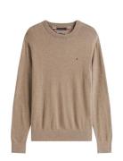 Pima Org Ctn Cashmere Crew Neck Beige Tommy Hilfiger