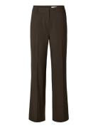 Slfrita Mw Wide Pant Mel Noos Brown Selected