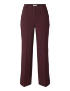 Slfrita Mw Wide Pant Mel Noos Burgundy Selected
