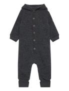 Wool Baby Suit W. Hood Grey Mikk-line