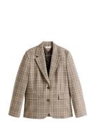 Core Check Reg Straight Blazer Beige Tommy Hilfiger