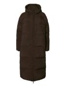 Slfmaya Down Long Coat Noos Brown Selected