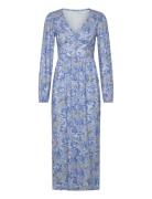 Structure Button Midi Dress Blue Bubbleroom