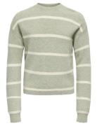 Kogfranca Short L/S Stripe Knt Noos Green Kids Only