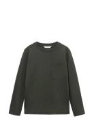 Long-Sleeved T-Shirt With Pocket Khaki Mango