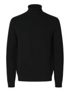 Slhdane Ls Knit Structure Roll Neck Noos Black Selected