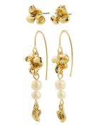 Luis Earrings 2-In-1 Set, Gold-Plated Gold Pilgrim