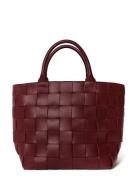 Braided Strap Shopper Burgundy Ceannis