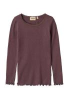 Rib T-Shirt L/S Reese Burgundy Wheat