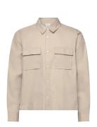 Ls Cotton Nylon Easy Cropped Shi Beige Calvin Klein