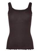 Rwbeatrice Sl Strap Top Brown Rosemunde