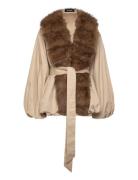 Faux Fur Collar Jacket Beige ROTATE Birger Christensen