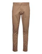 Luca Slim Chino Pants Brown Knowledge Cotton Apparel