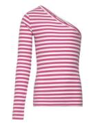 Tnmoore Shoulder Rib Tee Pink The New