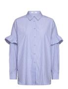 Cc Heart Gia Stripe Frill Shirt Blue Coster Copenhagen