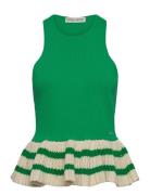 2383 Lightweight Knit, Ruffle Tank Green STINE GOYA
