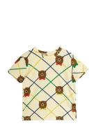 Bear Check Aop Ss Tee Cream Mini Rodini