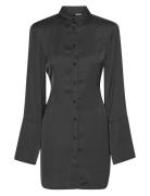 Satin Tie Shirt Dress Black ROTATE Birger Christensen