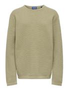 Osjpanter Reg Crew Knit Noos Beige ONLY & SONS