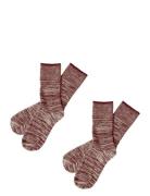 2-Pack Melange Socks Red FUB