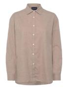 Casual Cotton Flannel Solid Shirt Beige Lexington Clothing