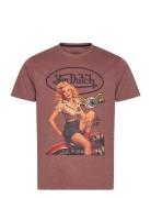 T-Shirt Print Burgundy Von Dutch Red Von Dutch